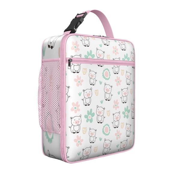 Pig Insulated Lunch Box Teen Reusable Lunch Tote Bag Lightweight Lunchbox Work Hiking