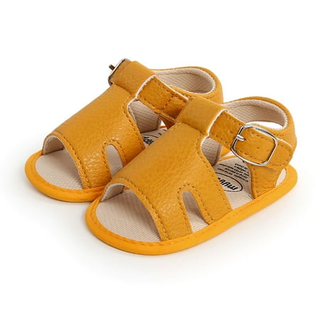 

Calsunbaby Infants Baby Girls Boys Sandals Summer Newborn Simple Style Solid Color Soft Rubber Sole Shoes Toddlers Non-slip Prewalker
