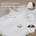 thumbnail image 5 of 36 Inch Floating Bathroom Vanity with Sink Combo, Wall Mounted Storage Cabinet with Soft Close Drawers and Glossy White Solid Surface Basin in Natural Oak Finish for Modern Small Bathrooms, 5 of 9