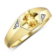 thumbnail image 4 of Rylos  Yellow Gold Plated Silver Classic 6X4MM Oval Citrine & Diamond Ring - Birthstone Jewelry for Men -Size 12, 4 of 8