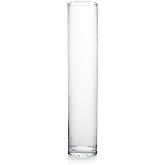 Quality Thick Weighted Tall Clear Cylinder Glass Vases, 4" W x 20" H, Flower Arrangement Floating Candle Holders Wedding Centerpieces Event Floral Container Display Décor, 1 Piece