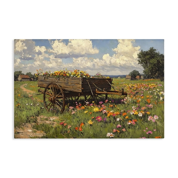 Stupell Industries Wildflower Wagon in Bloom Canvas Wall Art, design by Franklyn Gregory