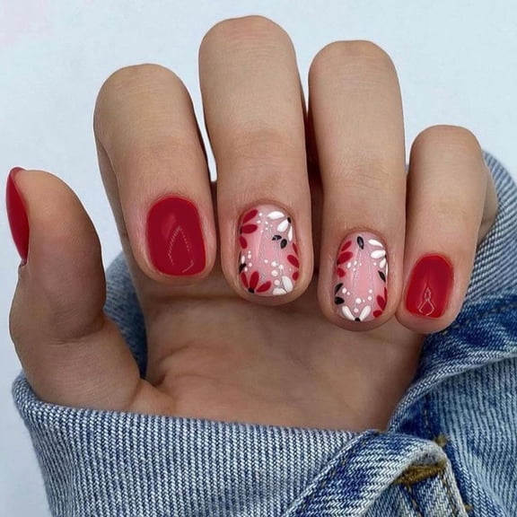 Press on Nails Short Square Fake Nails Press ons With Pink White Gradient Designs Simple Glue on Nails Full Cover False Nails Rtificial Acrylic Stick on Nails for Women 24 Pcs Pink White Gradient