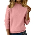 thumbnail image 2 of Sweaters for Women Lightweight Half Turtleneck Sweater Soft Cozy Ribbed Knit Long Sleeve Pullover Tops Pink S, 2 of 7
