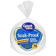 Great Value 10" Foam Plate, 70 ct