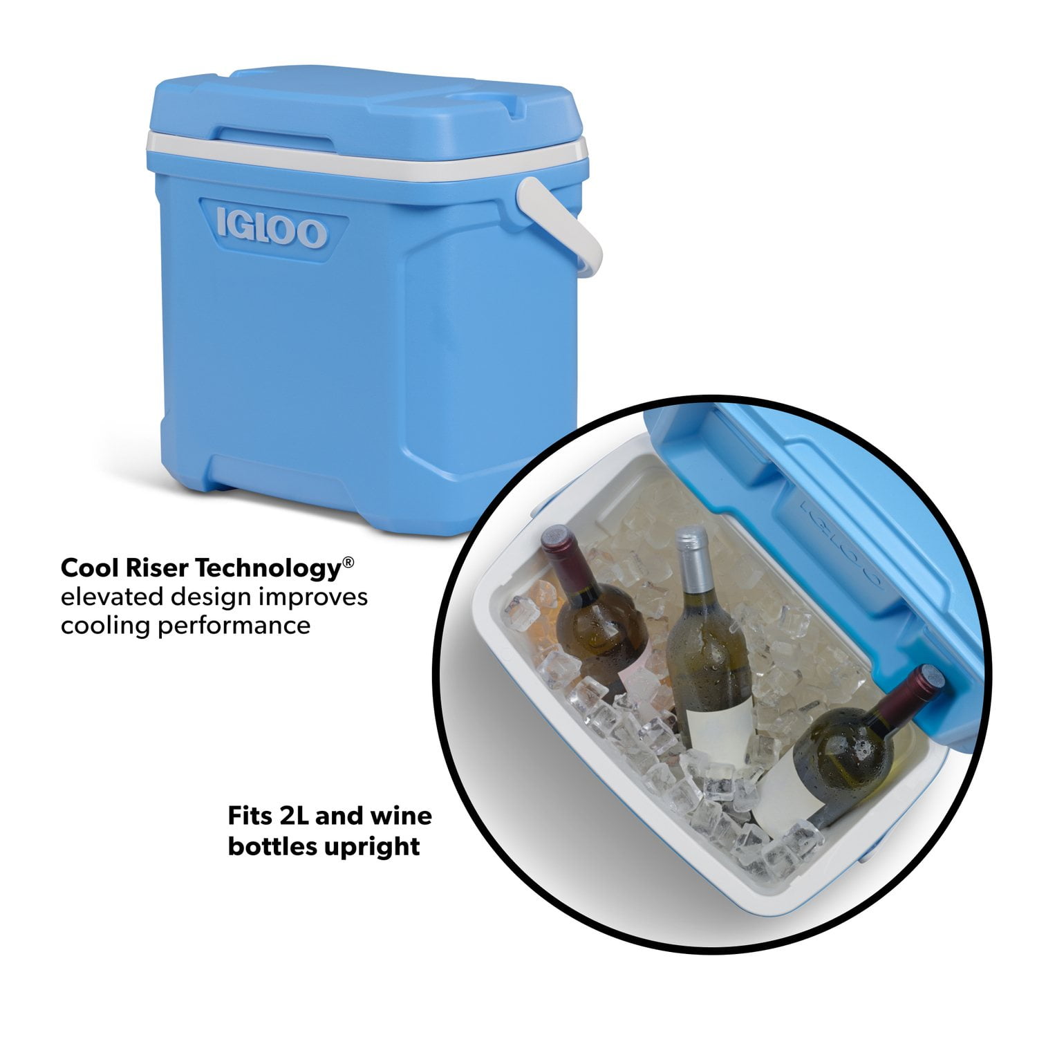 Igloo Hielera de 30 cuartos, azul Carolina, con tecnología Cool Riser, capacidad para 41 latas 4