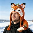 thumbnail image 3 of Handmade Crochet Craft Set Animal Hood Hat DIY Crochet Kit All‑In‑One Handcraft Set for Beginner Crafters Adults Fall Winter Hand‑Making Hobby Project, 3 of 3