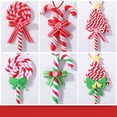 thumbnail image 2 of Adorno de árbol de Navidad con forma de piruleta de arcilla suave simulada, bastón de caramelo rojo y blanco, colgantes para árbol de Navidad, decoración navideña 2025 para el hogar, 2 of 5