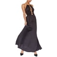 thumbnail image 1 of xiaxaixu Robe Longue Dos Nu Sans Manches Couleur Unie Smockée Robe de Cocktail Formelle, 1 of 6