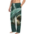 thumbnail image 6 of Logiee Abstract Geometric Shark Print Pajama Pants for Men,Men’s Pajama Bottoms,Mens PJ Pants with Pockets & Button Fly-Small, 6 of 6