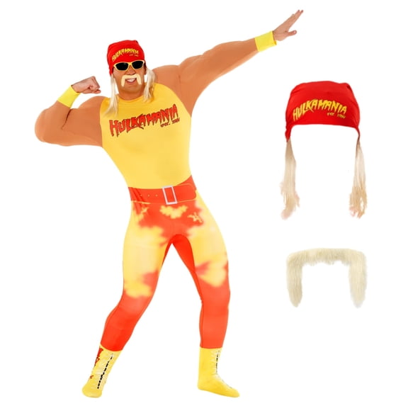 Morph Wwe Hulk Hogan Costume Men Halloween Costume for Men Red XX-Large