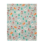 Parent's Choice 30" x 36" Penguin Plush Baby Blanket, Grey