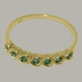 thumbnail image 6 of LBG British Made Traditional Solid 10k Yellow Gold Ring with Natural Emerald Womens Eternity Ring - 33 size options - Size 4.25, 6 of 9