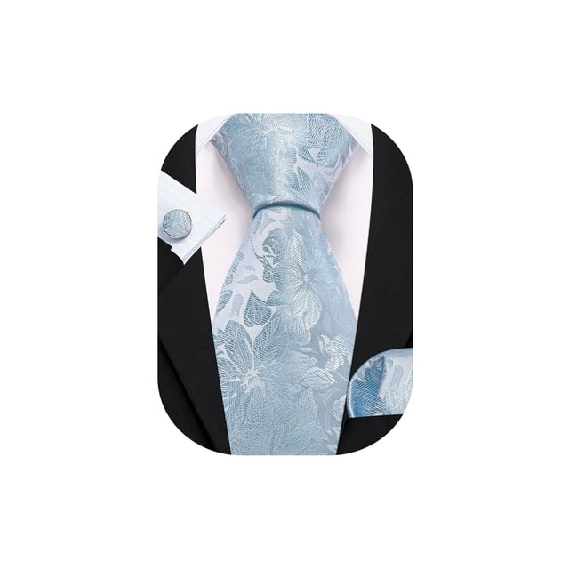 Corbata Barry.Wang Floral Azul Bebé de Seda Set 150 cm