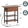 thumbnail image 3 of End Table with Charging Station, Flip Top Side Table with USB Ports and Outlets, Sofa Couch Table Bedside Table for Living Room Bedroom, Narrow Nightstand with Storage Shelves for Small Space, 3 of 16