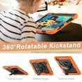 thumbnail image 5 of Dteck for iPad Air 5/Air 4 10.9 Case 2022 2020, iPad Pro 11 Case 2022 2021 with Built-in Screen Protector, Heavy Duty Shockproof Case with Rotatable Hand Strap/Kickstand/Pencil Holder,Orange+Black, 5 of 7