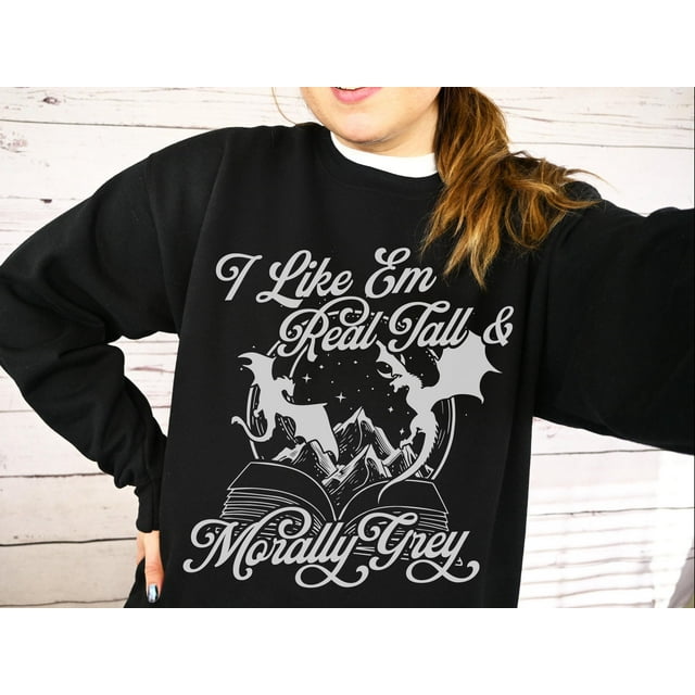 Morally Grey Book Club Sweatshirt, Funny Bookish Merch, Bookworm Sweatshirt, Book Shirt, B - Sport Grey - 4XL