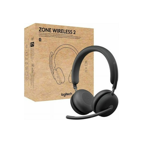 Logitech Zone Wireless 2 Over-the-Head Headset, Graphite
