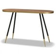 thumbnail image 2 of Baxton Studio Table Console en Bois de Noyer Fini et Bicolore Or et Métal, 2 of 7