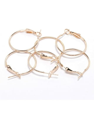 Wholesale BENECREAT 12PCS 2 Mixed Color Round Brass Hoop Earrings Huggie Hoop  Earrings Round Earring Hoops(18.5x16x2.5mm) for DIY Jewelry Making 
