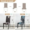 thumbnail image 4 of Dining Room Chair Covers Set of 4, Stretch Printed Parsons Chair Slipcovers Super Fit Removable Washable Kitchen Chair Protector Cover for Dining Room, Hotel, Ceremony (Geometric Pattern), 4 of 6