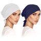 thumbnail image 3 of Qarigey 2 piezas de fijación estable tapas de hijab interiores con banda elástica gorras de hijab sombrero islámico hijab interior Sombreros Caqui+Blanco, 3 of 6