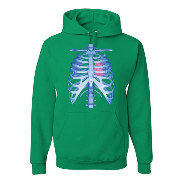 Wild Bobby Blue Rib Cage Skeleton Halloween Unisex Graphic Hoodie Sweatshirt Kelly Large Walmart Com Walmart Com