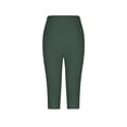 thumbnail image 4 of WULMLEO Womens Capris for Seniors Summer Capri Leggings Women Stretchy Workout Yoga Casual Vacation Beach Pants Army Green L, 4 of 5