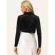 thumbnail image 3 of Bolero Elegante de Terciopelo para Mujer Bolero Crop Cardigan para Cóctel Chaqueta Corta Negro M, 3 of 6