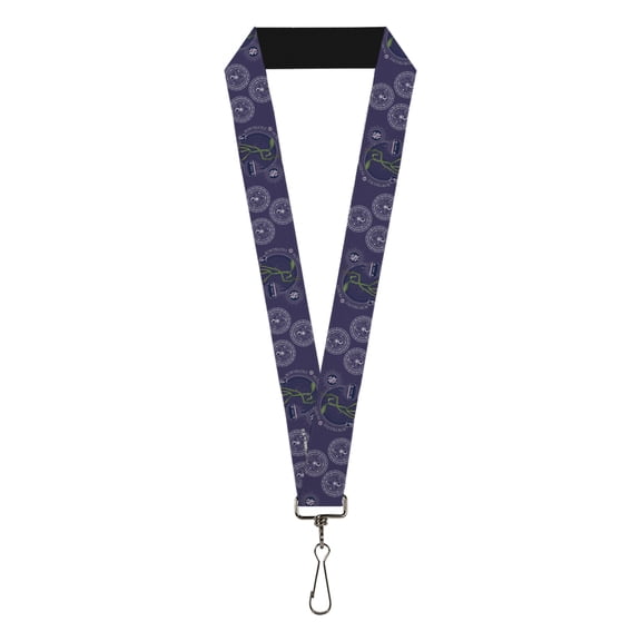The Wizarding World of Harry Potter Lanyard, Bowtruckle Pickett Pose Icons Purples Blues White, Elastic