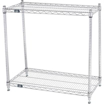 Nexel 2 Shelf Chrome ESD Wire Shelving Unit Starter 36""W x 14""D x 34""H