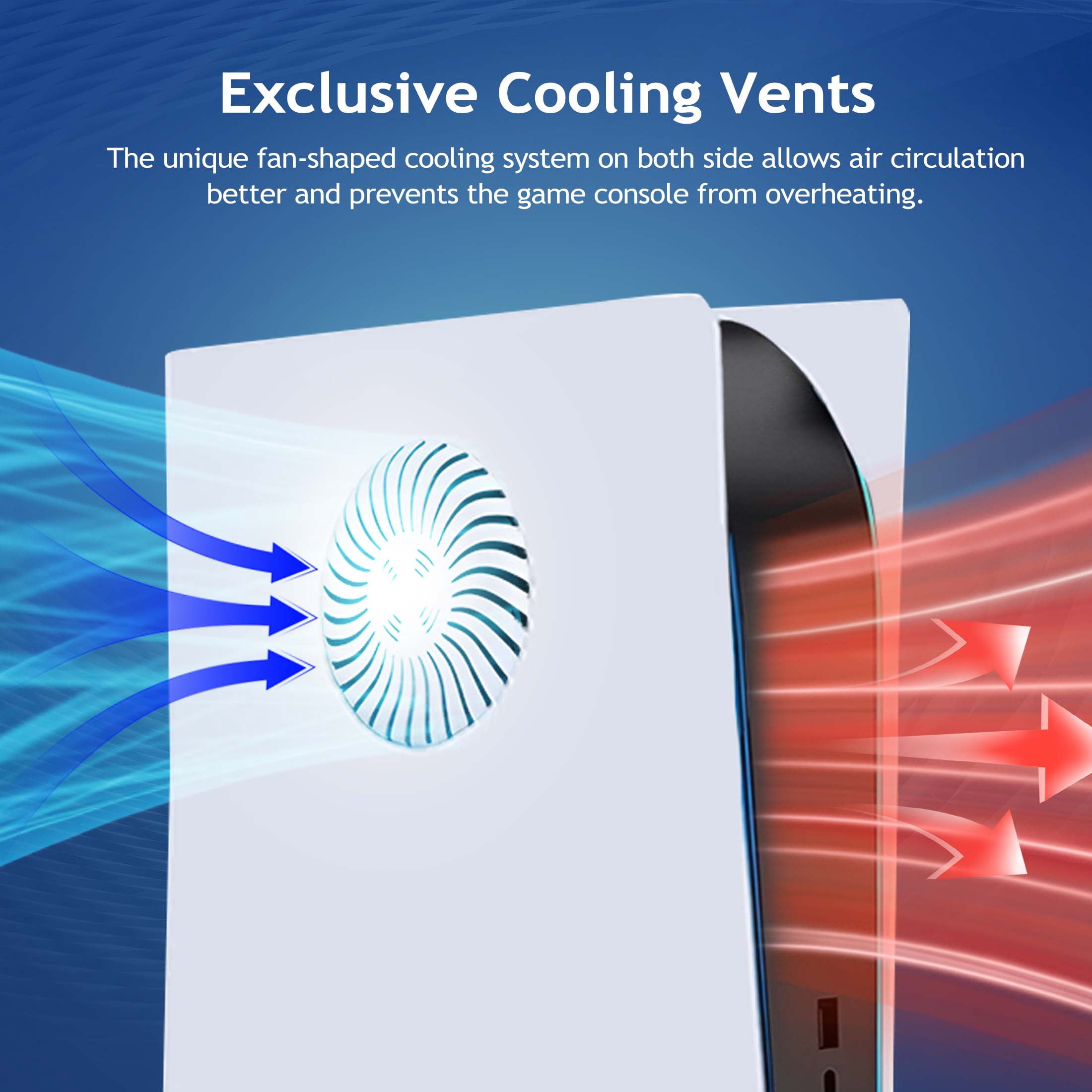 PS5 Cover Plates Faceplate for Original PS5 Digital Edition with Enhanced Cooling Vents & Dust Filter, White
