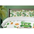 thumbnail image 3 of St. Patrick's Day Duvet Cover Sets, Irish Owls Leprechaun Hats on Trees Shamrock Leaves Horseshoe, Bedding Set with 2 Duvet Covers & 4 Pillowcases, 2 Pack Cal King Size, Green and White, by Ambesonne, 3 of 6