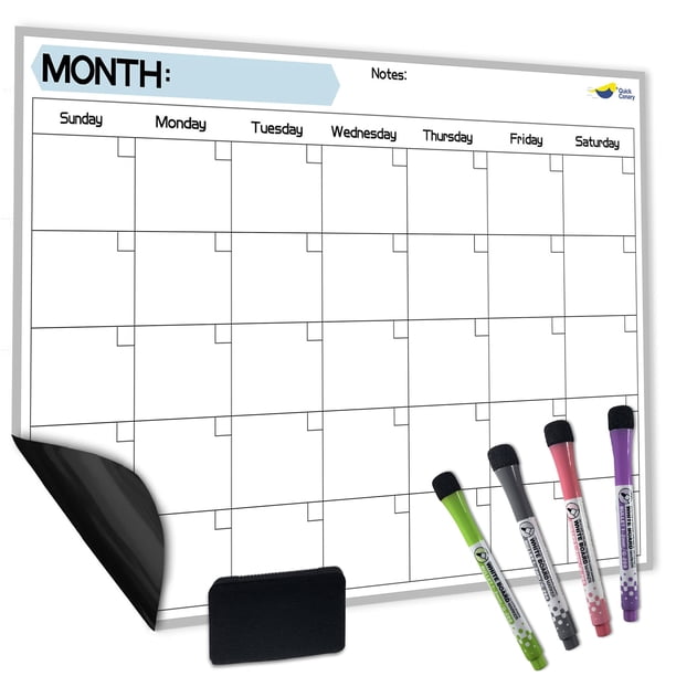 Calendario mensual magnético Quick Canary 43 x 30 cm tipo pizarra blanca