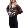 thumbnail image 2 of goowrom Chandails Amples à Col Rond Manches Longues Imprimé Animal Monster pour Femmes, 2 of 9