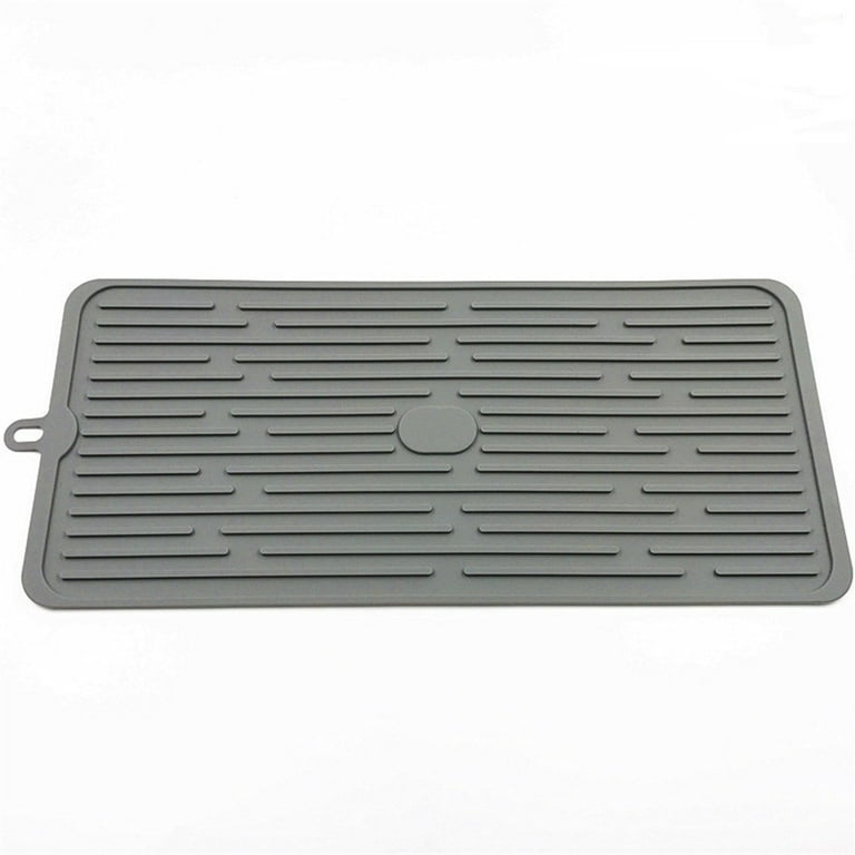 Bar Silicone Drain Pad Drying Mat Dish Kitchen Thick Counter Deep Grooves  Dry Home Accessories 