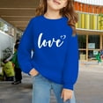 thumbnail image 2 of YunPes Oversized Sweatshirt for Girls Cute Heart Print Pullover Tops Teen Girls School Fashion Crewneck Tops Kids Birthday Outfits, 2 of 6