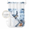 thumbnail image 2 of Coastal Beach No Hook Shower Curtain Waterproof, Bathroom Curtains with Snap in Liners and See Through Top Window, Sea Turtle Nautical Coral Starfish Hotel Style Bathtub Curtains Shower 60"Wx72"L, 2 of 8
