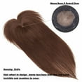 thumbnail image 5 of Benehair Clip In Hairpiece 100% Remy Human Hair Extensions Topper Toupee Wig With Bang for Women Hair Loss Brown 10"-16" Density 150%, 5 of 13