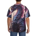 thumbnail image 3 of Lsque Dragon print Men's Cuban Collar Short Sleeve Shirt Summer Beachwear Casual Button Down Fashionable Vacation Leisure Shirt-3X-Large, 3 of 7