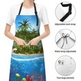 thumbnail image 4 of Kdxio Island And Coral Reef Apron with Pockets Adjustable Kitchen Aprons for Men Women Waterproof Aprons for Cooking,Drawing,Crafting, Baking Household Cleaning, 4 of 5
