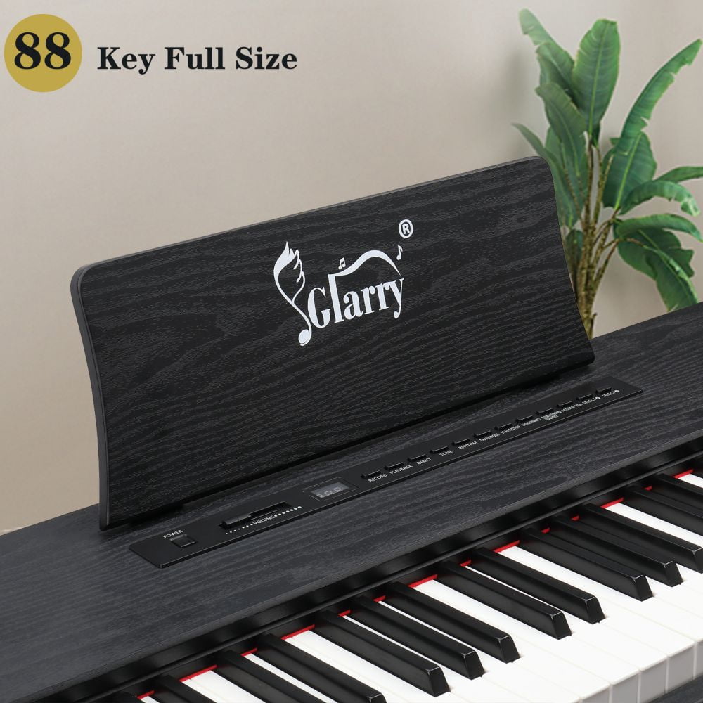 Full Size Digital Piano Keyboard, 88 Keys Weighted Electric Piano with Soft/Sustain/Sostenuto Pedals, Dual Bluetooth and Stereo Speakers for Beginner, Professional, GDP-104 (Black)