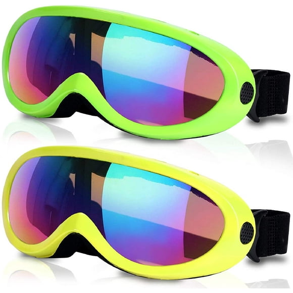 Ski Goggles, Pack of 2, Motorcycle Goggles Snowboard Goggles for Kids, Boys & Girls, Youth, Men & Women