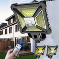 thumbnail image 1 of Lámparas Solares de Pared para Exterior con Sensor de Movimiento | 88 LED Brillantes | 10W | IP65 Resistente al Agua | 3 Modos de Iluminación | Control Remoto | Batería Recargable | Seguridad para, 1 of 8