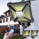 thumbnail image 1 of Luces solares para exteriores LED de seguridad con sensor de movimiento | 88 LED brillantes | IP65 a prueba de agua | 3 modos de iluminación | Mando a distancia | Luz de pared alimentada por energía, 1 of 9