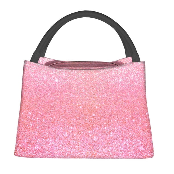 Fotbe Sparkly Glitter Bolsa Térmica Portátil con Estampado, Bolsa de Entrega de Alimentos Aislada, Bolsa Reutilizable de Gran Capacidad para Comidas y Supermercado