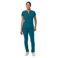 thumbnail image 5 of Adar Addition Go-Higher Scrub Set For Women - Notched V-Neck Scrub Top & Skinny Cargo Scrub Pants - A9600 - Caribbean Blue - XL, 5 of 7