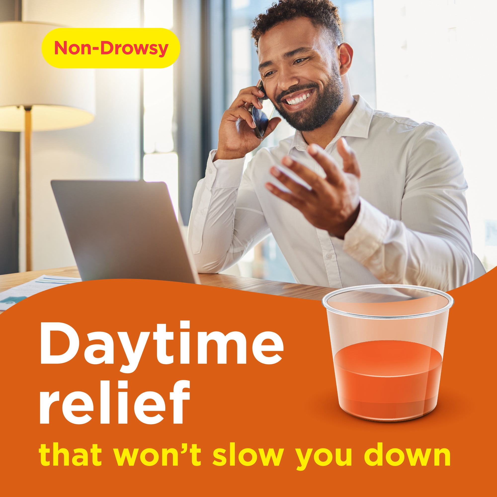 Equate Non Drowsy Daytime Severe Cold & Flu Liquid, Original Flavor, 12 Fl Oz, Cold and Flu Medicine for Adults and Children 6 and over, Compare to Vicks® DayQuil® Severe Active Ingredients