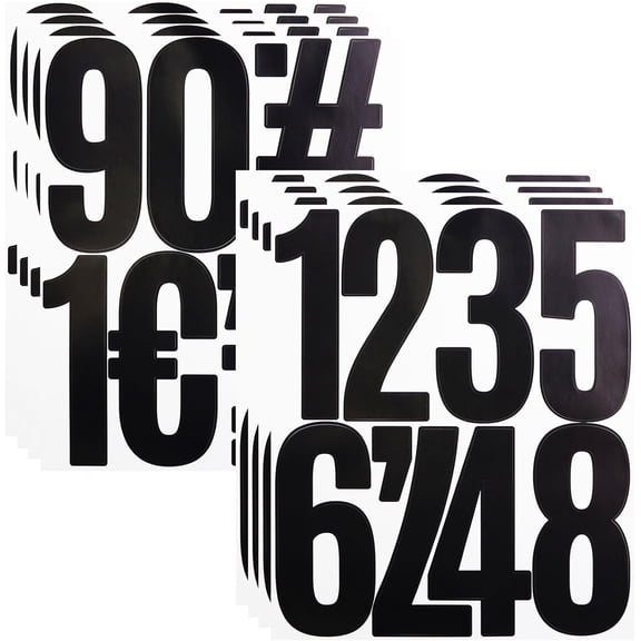 5 Inch Vinyl Number Stickers,88 Pieces Self-Adhesive Large Numbers 0-9 and Punctuation Sticker for Mailbox,House Nummber,Inventory Classification and Marks,8 Sheets Black
