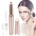 thumbnail image 1 of Depiladora indolora para cejas y cuerpo para mujeres, herramienta portátil para el cuidado de bikini, brazos y piernas, recortadora de cabello eléctrica en oro rosa, 1 of 6